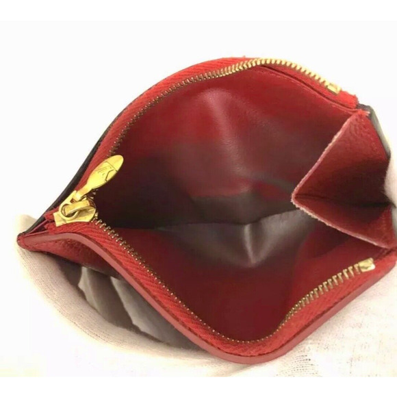 Louis Vuitton Monogram Portefeuille Pallas Compact Trifold Wallet Red Brown - Picture 7 of 8